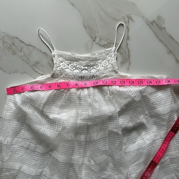 NWT ZARA Lace Halter Swing Babydoll Mini Dress White Size XS or Size S festival - Picture 6 of 10